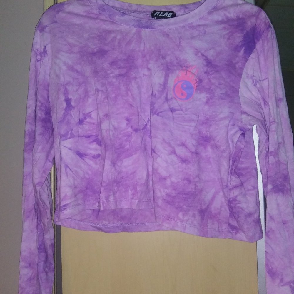 purple tie diy crop top